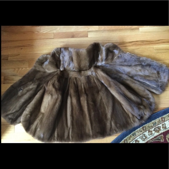 Vintage MINK Fur CAPE Stole Autumn Haze S/M/L-OS - Picture 7 of 12